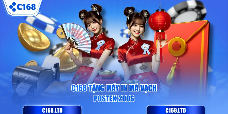 C168 tặng máy in mã vạch POSTEK 200s
